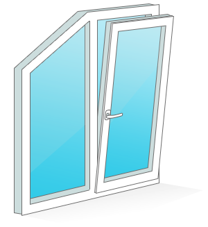 Двустворчатые трапециевидные окна